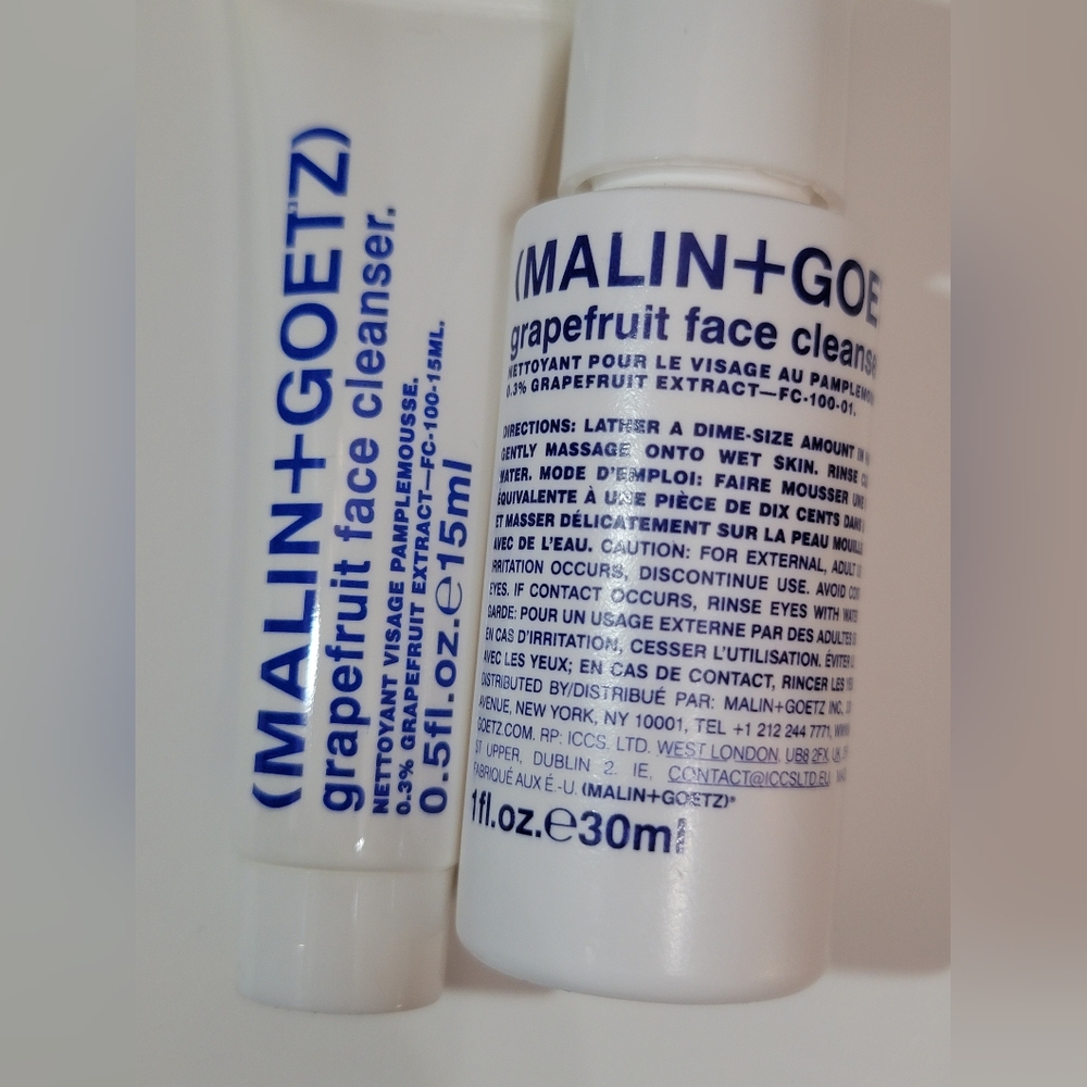 Lot of 2 Malin + Goetz Grapefruit Face Cleanser 1 fl oz / 30ml .5 Oz  Sealed